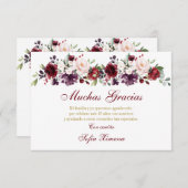 Red Butterfly Quinceañera Dankeskarte (Vorne/Hinten)