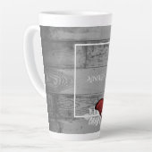 Red Butterfly Rustic Personalisiert Latte Tasse (Linke Ecke)