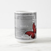 Red Butterfly Rustikale Personalisiert Coffee Tass Kaffeetasse (Mittel)
