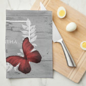 Red Butterfly Rustikales Küchentuch (Viertel Falte)