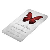Red Butterfly Save the Date Magnet (Linke Seite)