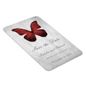 Red Butterfly Save the Date Magnet (Rechte Seite)