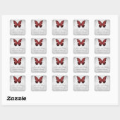 Red Butterfly Save the Date Stickers (Blatt)