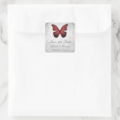 Red Butterfly Save the Date Stickers (Tasche)