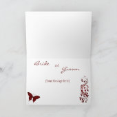 Red Butterfly, vielen Dank für Hochzeiten Dankeskarte (Innenseite)