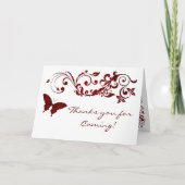 Red Butterfly, vielen Dank für Hochzeiten Dankeskarte (Vorderseite)