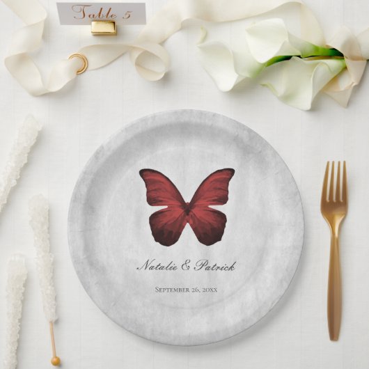 Red Butterfly Wedding Paper Teller (Hochzeit)