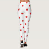 Red Button Snowflake Womens Custom Leggings (Rückseite)