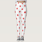 Red Button Snowflake Womens Custom Leggings (Vorderseite)