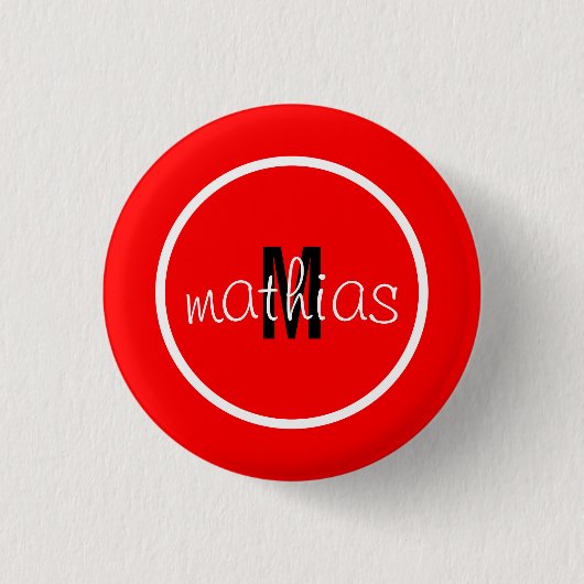Red button with name (Vorderseite)