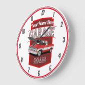 Red C10 Personalized Garage Große Wanduhr (Winkel)