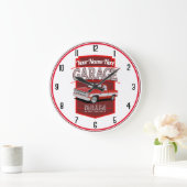 Red C10 Personalized Garage Große Wanduhr (Zuhause)