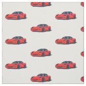 Red C6 Corvette Handgezeichnete Sketch-Gewebe Stoff (Muster)