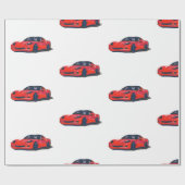 Red C6 Corvette Wrapping Paper Geschenkpapier (Flach)