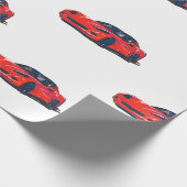 Red C6 Corvette Wrapping Paper Geschenkpapier (Ecke)
