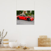 Red C7 Chevrolet Corvette Poster (Küche)
