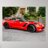 Red C7 Chevrolet Corvette Poster (Vorne)