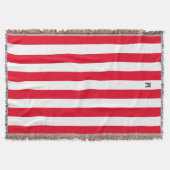 Red Cabana Strip & Personalisiert Navy Monogram Decke (Vorderseite)