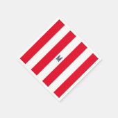 Red Cabana Strip & Personalisiert Navy Monogram Serviette (Ecke)