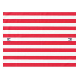 Red Cabana Strip & Personalisiert Navy Monogram Tischdecke