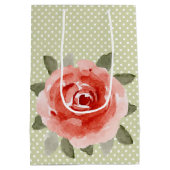 Red Cabbage Rose MEDIUM Geschenktaschen Mittlere Geschenktüte (Rückseite)