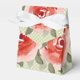 Red Cabbage Rose Zelt Gefallen Box mit Band Geschenkschachtel