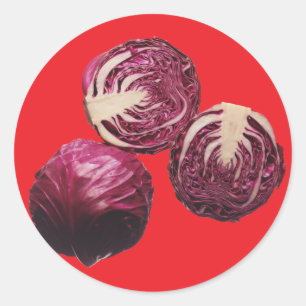 Red Cabbage Runder Aufkleber