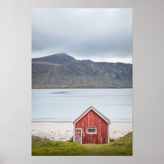 Red Cabin Ramberg Lofoten Poster (Vorne)