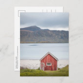 Red Cabin Ramberg Lofoten Postkarte (Vorne/Hinten)