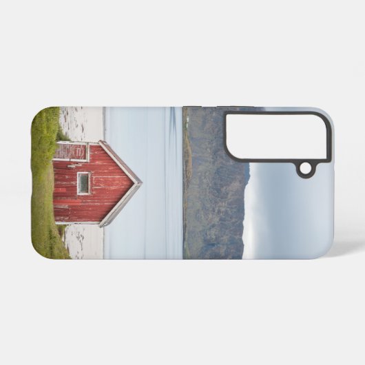 Red Cabin Ramberg Lofoten Samsung Galaxy Hülle (Rückseite (Horizontal))