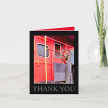 Red Caboose Door Danke-Card
