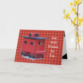Red Caboose Kariert Red - passen Sie jede Gelegenh Karte (Gelbe Blume)