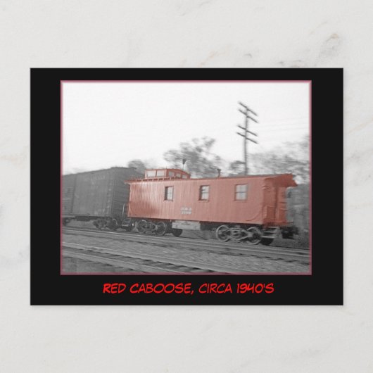 Red Caboose, um die Postkarte der 40er Jahre (Vorderseite)