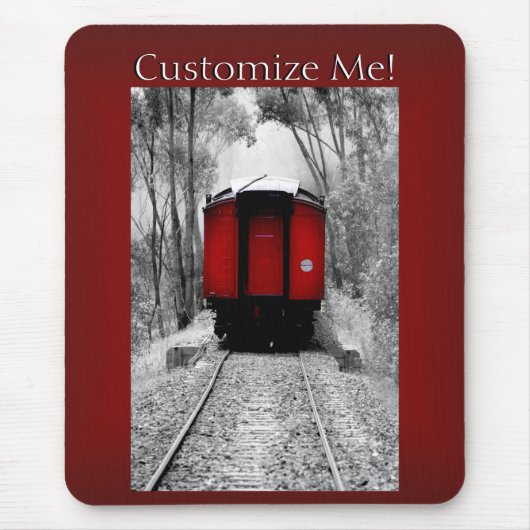 Red Caboose Vintager Viktorianischer Dampfzug Mousepad (Vorne)
