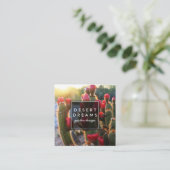 Red Cactus Blume Desert Garden Foto Reisen Quadratische Visitenkarte (Stehend Vorderseite)