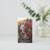 Red Cactus Blume Desert Garden Foto Reisen Visitenkarte (Stehend Vorderseite)