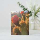 Red Cactus Blume Sunset Postkarte (Stehend Vorderseite)