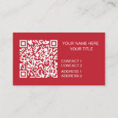 Red Cactus Pflanze QR Code Visitenkarte (Rückseite)