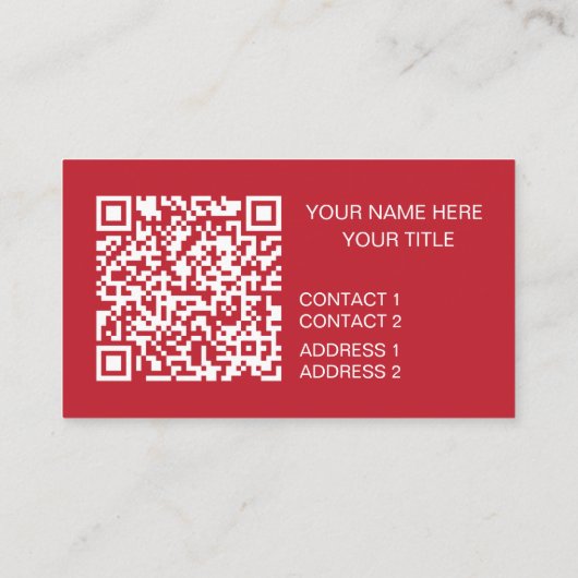 Red Cactus Pflanze QR Code Visitenkarte (Rückseite)