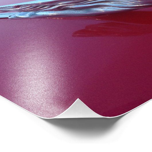 Red Cadillac Flying Woman Hood Ornament Fotodruck (Ecke)