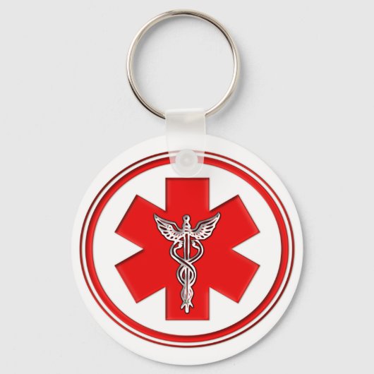 Red Caduceus Schlüsselanhänger (Vorderseite)