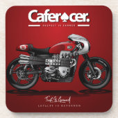Red CafeRacer Motorrad Untersetzer | UNTERSETZER S (Vorderseite)