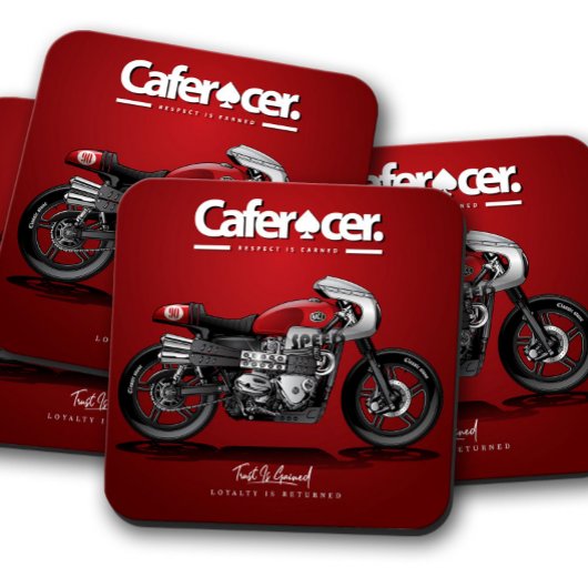 Red CafeRacer Motorrad Untersetzer | UNTERSETZER S