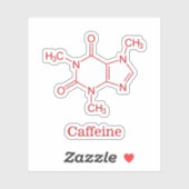 Red Caffein Molecule Aufkleber (Blatt)