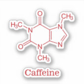 Red Caffein Molecule Aufkleber (Vorderseite)