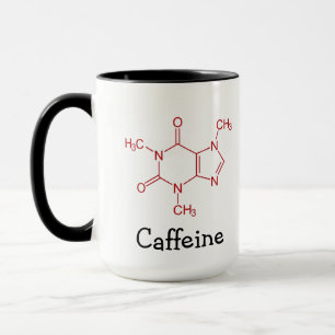 Red Caffein Molecule Tasse