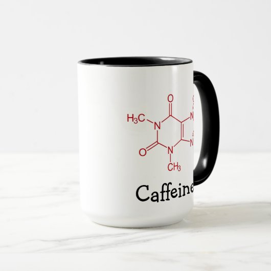 Red Caffein Molecule Tasse (VorderseiteRechts)