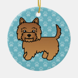 Red Cairn Terrier Cartoon Dog Illustration auf bla Keramikornament