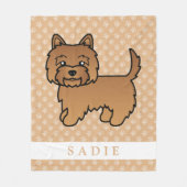 Red Cairn Terrier Dog Illustration & Individuelle  Fleecedecke (Vorderseite)