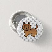 Red Cairn Terrier Dog Niedlich Illustration Paws Button (Vorne & Hinten)